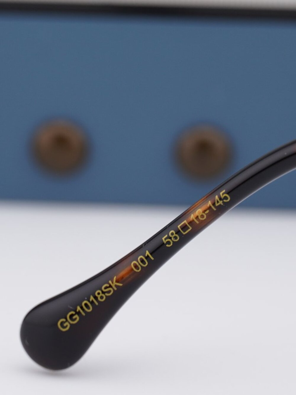 Gucci GG1018SK 001 Square Sunglasses - Gold / Grey - Picture 10 of 13